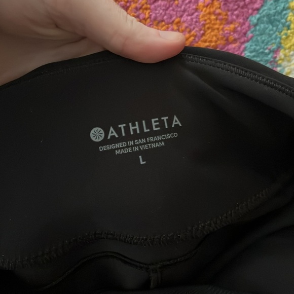 ATHLETA STELLAR TIGHTS LEGGINGS BLUE NAVY SIZE LARGE - Picture 2 of 6